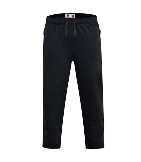 Duke Mens Kingsize Albert Open Hem Jogging Bottoms (Black) - UTDC134