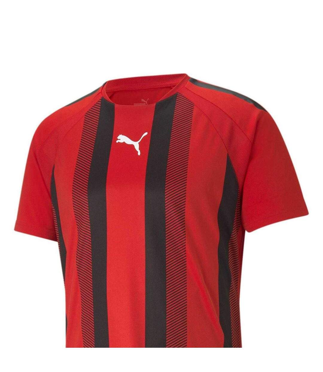 T-shirt Motif/style À Rayures Team Liga Homme Rouge Noir Blanc Puma-3