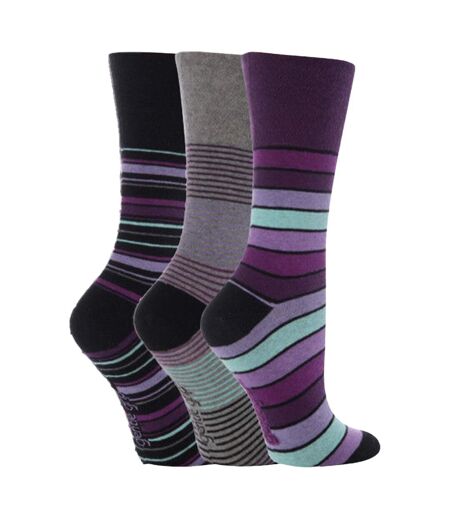 3 Pairs Ladies Cotton Rich Everyday Socks Gentle Grip Soft Top Comfort Socks