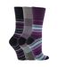 3 Pairs Ladies Cotton Rich Everyday Socks Gentle Grip Soft Top Comfort Socks-1