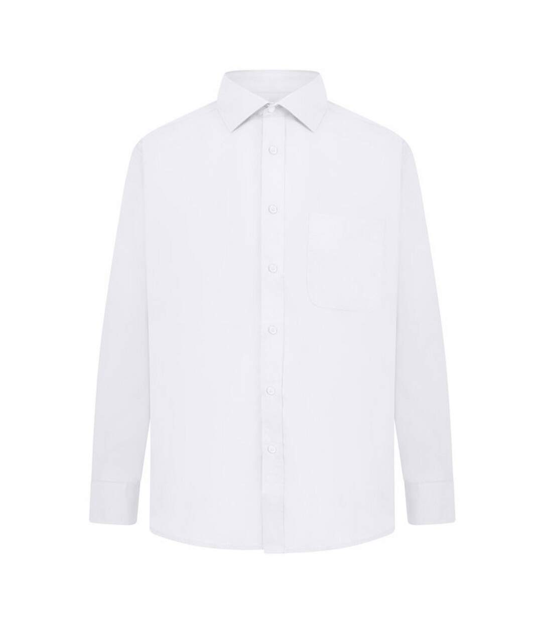 Absolute Apparel Mens Long Sleeved Classic Poplin  Shirt (White) - UTAB117-3