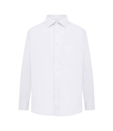 Absolute Apparel Mens Long Sleeved Classic Poplin  Shirt (White) - UTAB117