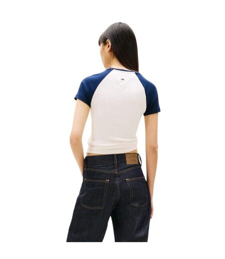 Womens/ladies Fruit Slim T-shirt Antique White Tommy Jeans