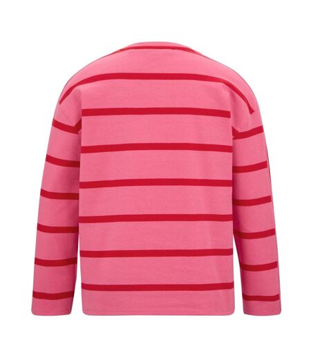Sweat Motif/style À Rayures Avira Femme Rose Limonade Rouge Regatta