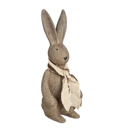 Winter bunny rabbit ornament small grey/ washed grey Hill Interiors