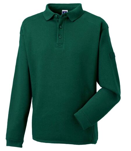 Sweat-shirt lourd col polo pour homme - R-012M-0 - vert bouteille