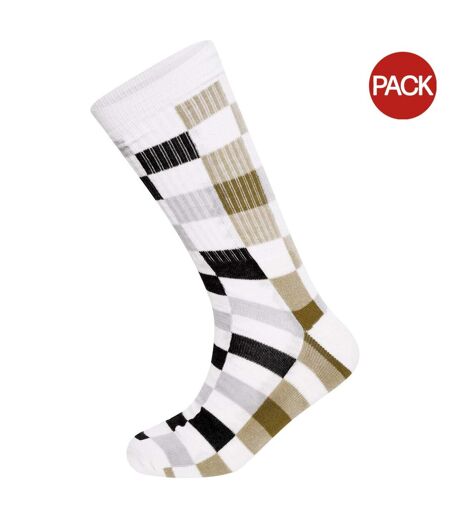 Pack of 2  Unisex adult henry holland checkerboard socks  white Dare 2B