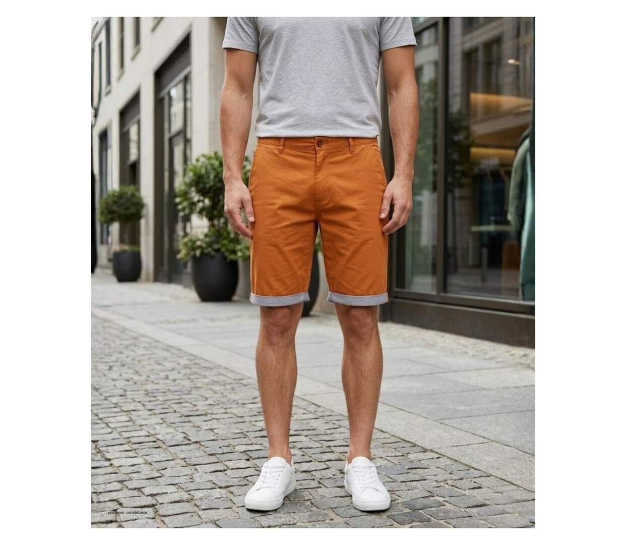 Bermuda uni avec revers CHALLENGER IBIZA2 : le short 100% coton au style estival affirmé-5