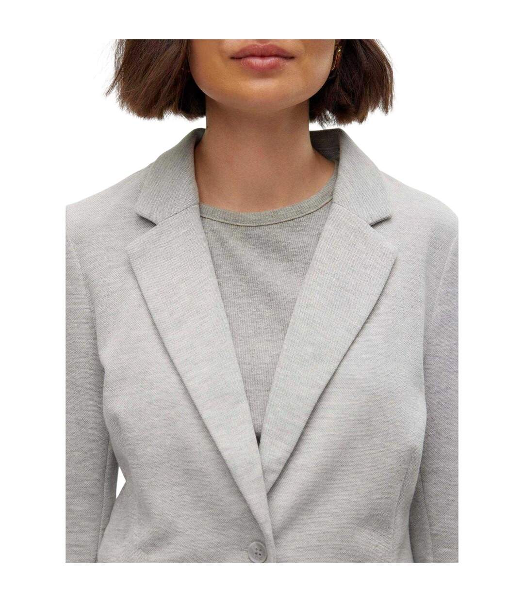 Blazer Manches Longues Julia Femme Gris Clair Chiné Vero Moda-4