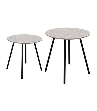 Tables gigognes plateau effet granit Pluton (Lot de 2) Gris