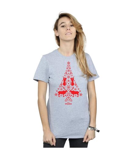Disney - T-shirt FROZEN CHRISTMAS TREE - Femme (Gris chiné) - UTBI24687