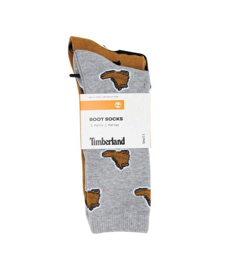 Lot De 2  Chaussettes Pour Bottes Motif/style Imprimé Homme Gris Moyen Timberland