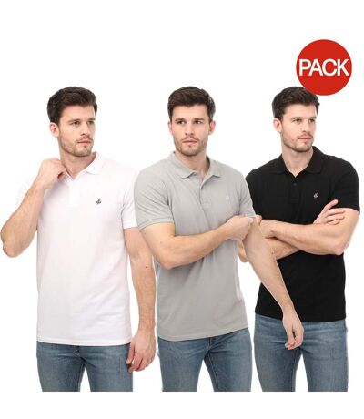 Pack Of 3  Mens Polo Shirt  Black Grey White Jack And Jones