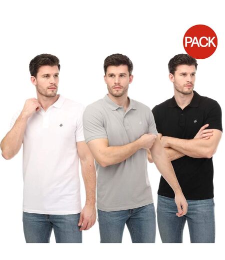 Pack Of 3  Mens Polo Shirt  Black Grey White Jack And Jones