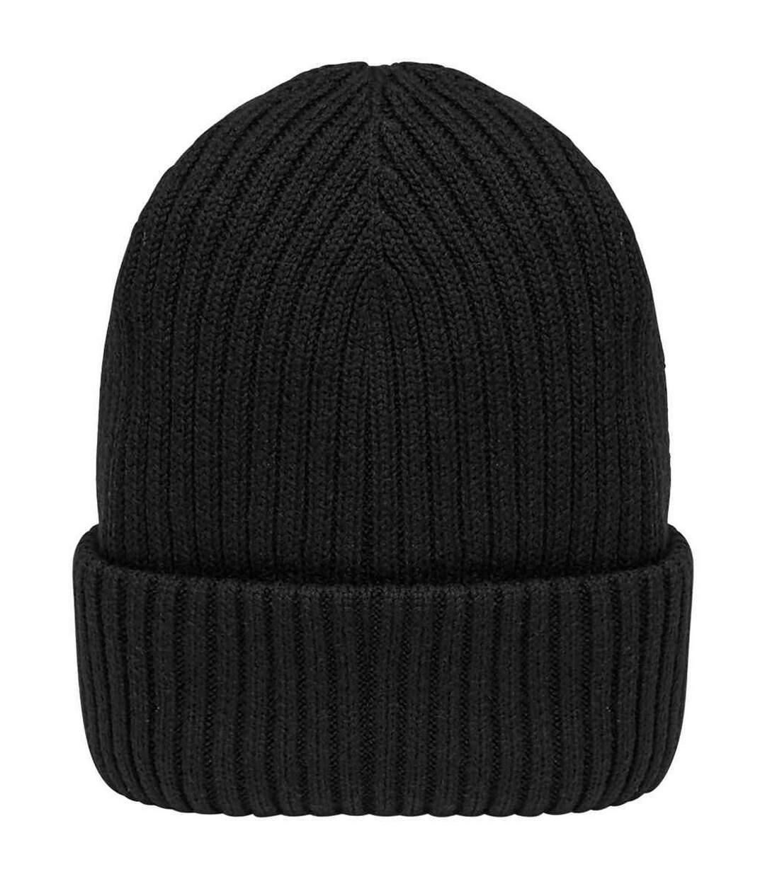 Unisex adult wide cuff beanie black Native Spirit-2