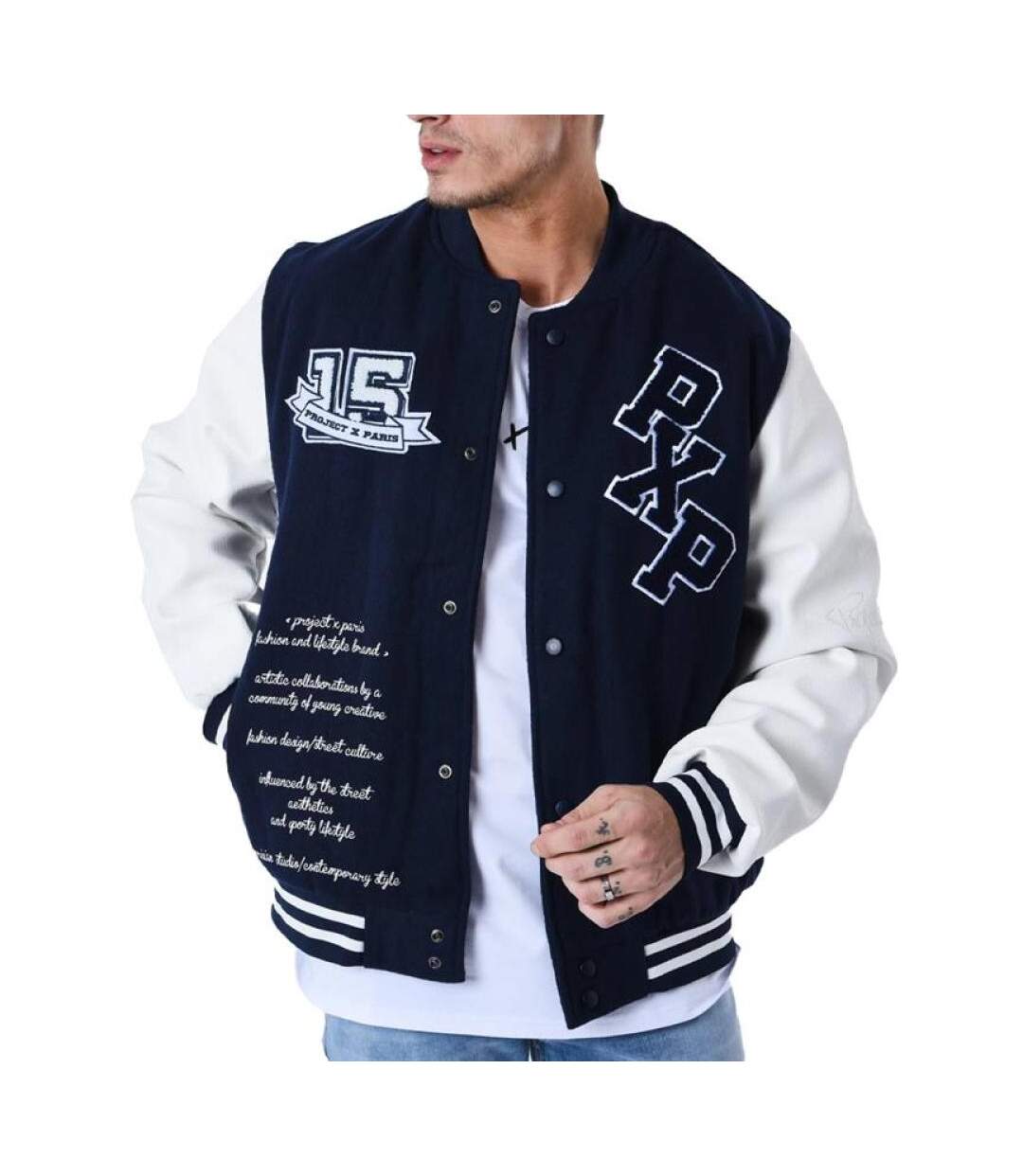 Veste blanche/marine homme project x paris 2230109 - l-1