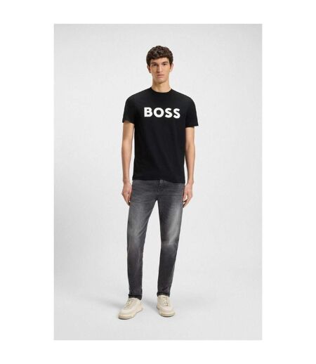 Mens Thinking 1 Signature Logo Regular T-shirt Black Boss