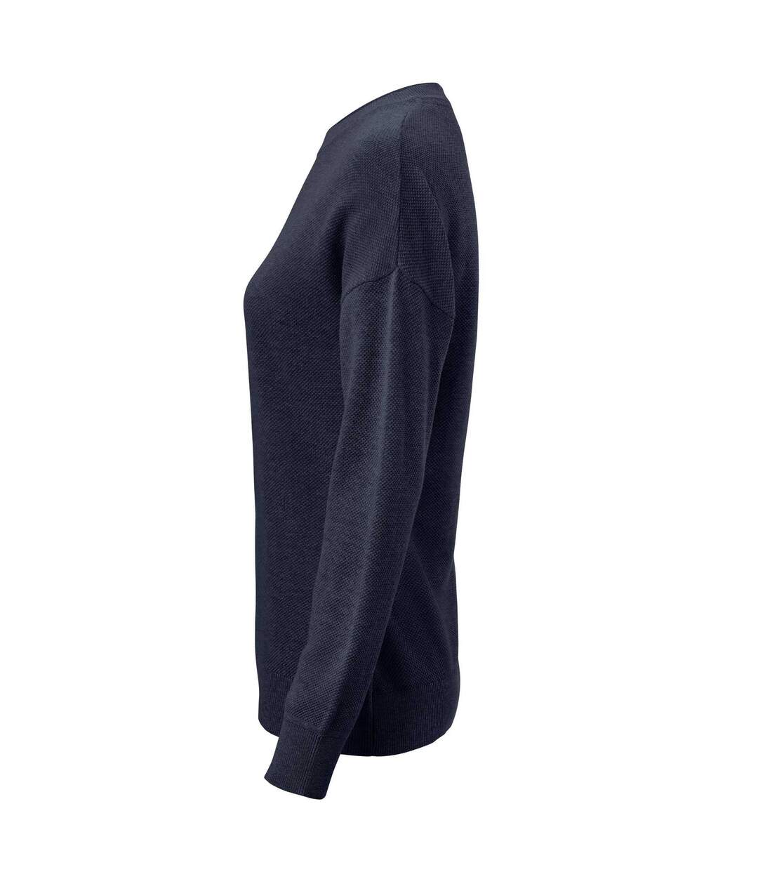 Womens/ladies Ashland Knitted Casual Sweatshirt Navy James Harvest-3
