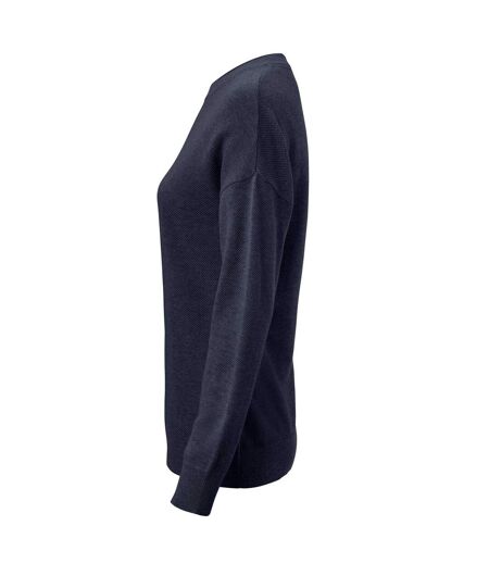 Womens/ladies Ashland Knitted Casual Sweatshirt Navy James Harvest