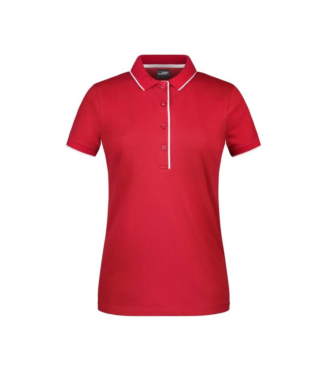 Polo Motif/style À Rayures Femme Rouge Blanc James And Nicholson-1