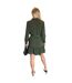 Robe Chemisier Courte Manches Longues Femme Kaki AX Paris-3