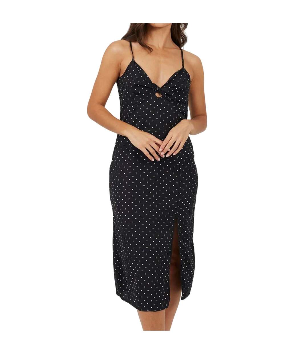 Robe Mi-longue Motif/style À Pois Femme Noir Blanc Brave Soul-2