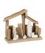 Crèche de Noël Toit Incliné 23cm Naturel & Blanc-1