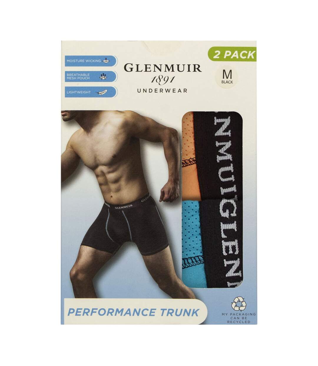 Glenmuir - Lot de 2 Boxers Homme Performance Respirants pour Sport-2