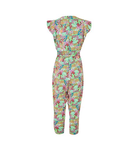 Womens/ladies Floral V Neck Casual Jumpsuit Multicoloured Print AX Paris