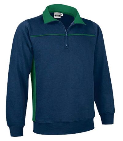 Sweat bicolore - Homme - réf THUNDER - bleu marine et vert kelly