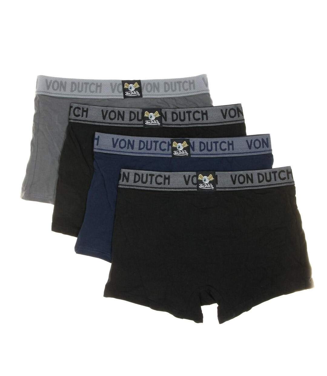 X4 Boxers Homme Bleu/Gris/Noir Von Dutch ORIAS - L-3