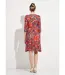 Robe cache-coeur courte manches 3/4 motif floral-2