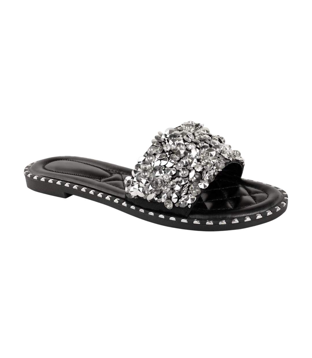 Womens/ladies Bella Flat Slides Black Where´s That From-1