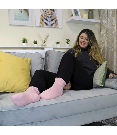2 Pack Soft Warm Merino Wool Slipper Socks for Ladies