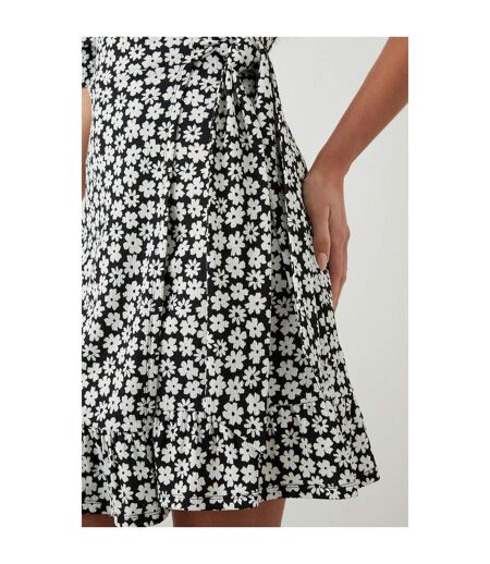 Dorothy Perkins Womens/Ladies Floral Ruffle Hem Tall Mini Dress (Monochrome) - UTDP1773