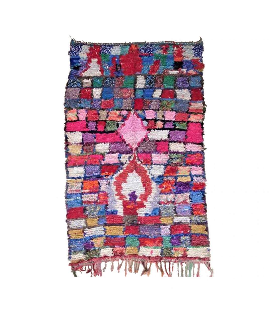 Authentique tapis berbère fait main en tissu recyclé BOUSKE-1