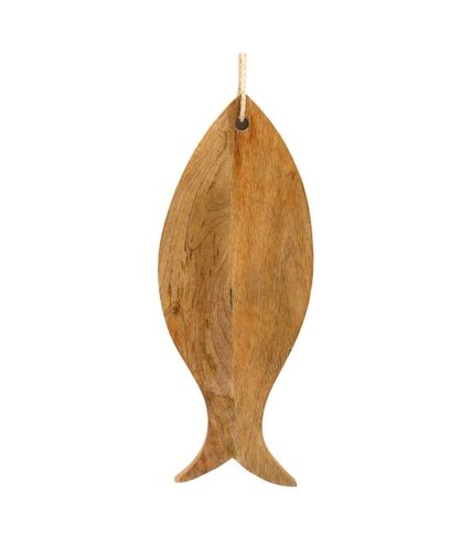 Planche à découper en bois de manguier poisson 49 x 19 cm