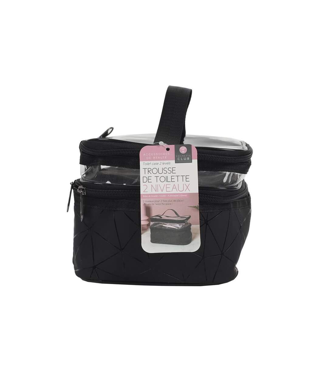 Trousse de Toilette 2 Niveaux 23cm Noir-1