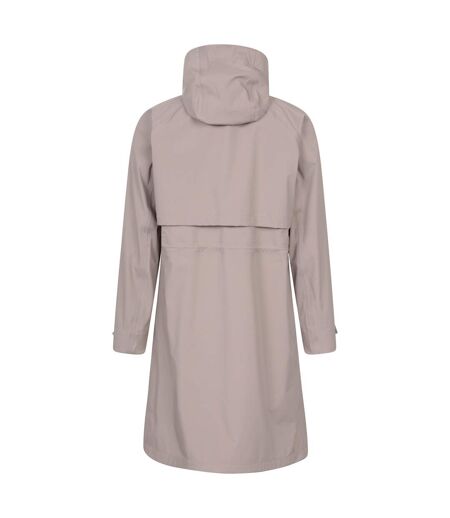Womens/ladies jade waterproof lightweight long raincoat taupe Animal