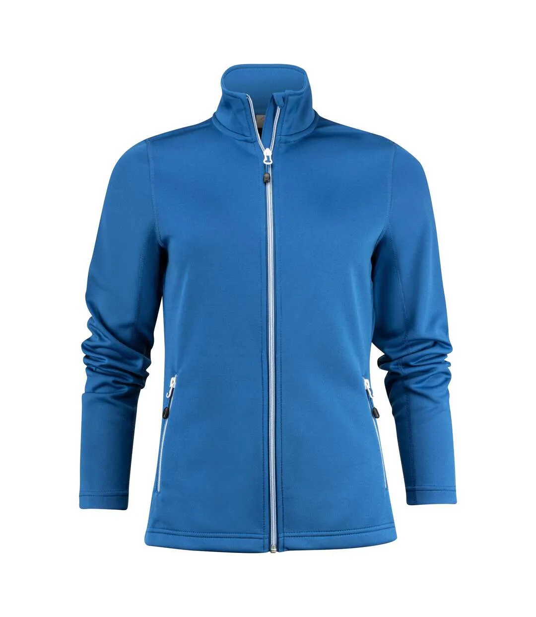 Womens/ladies Powerslide Zipped Sweat Jacket Bright Blue Printer RED-2