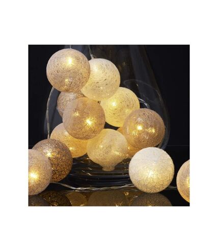Paris Prix - Guirlande Lumineuse Led boule 360cm Blanc & Nude