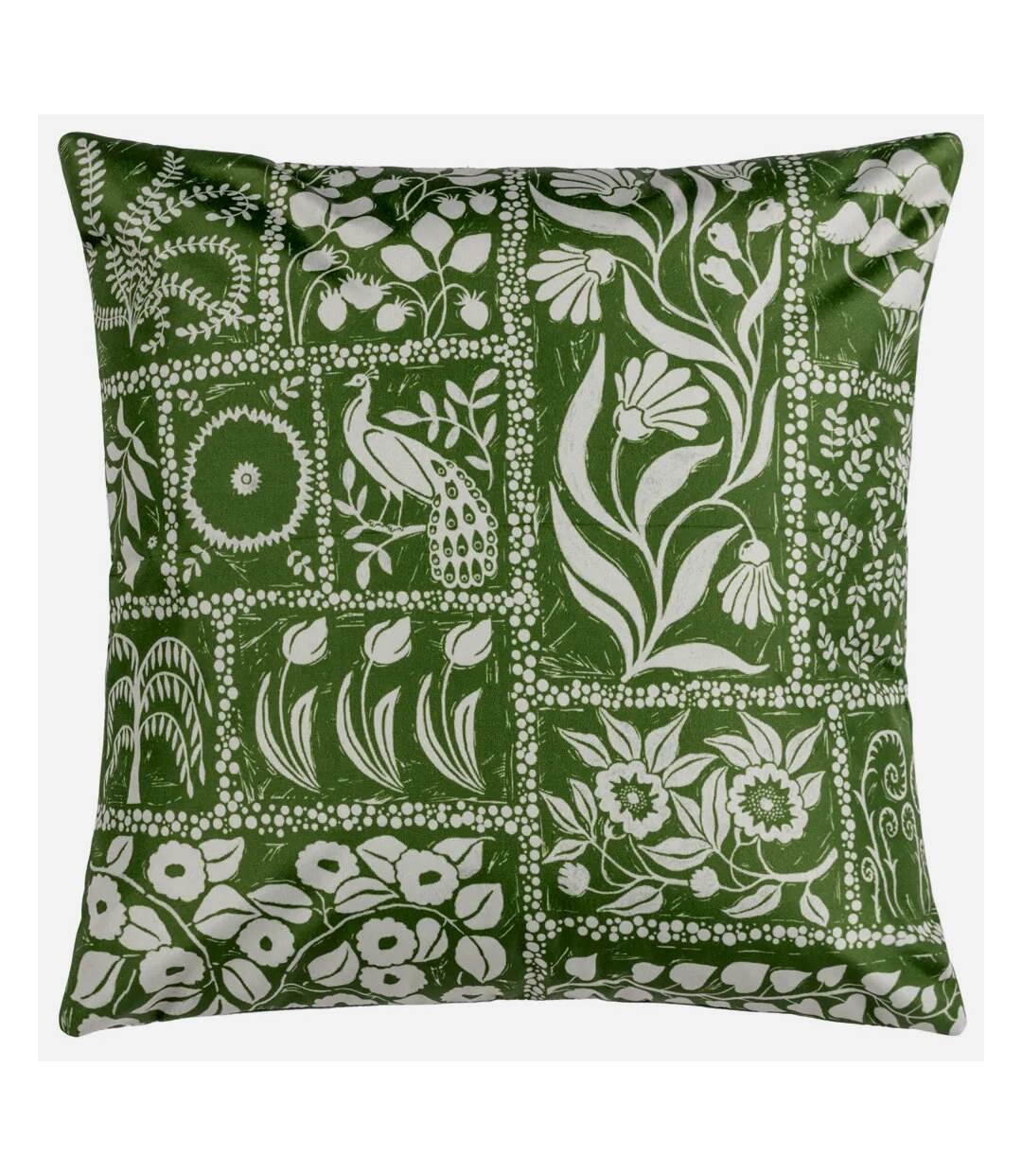 Forage garden outdoor cushion cover 43cm x 43cm sage/white Furn