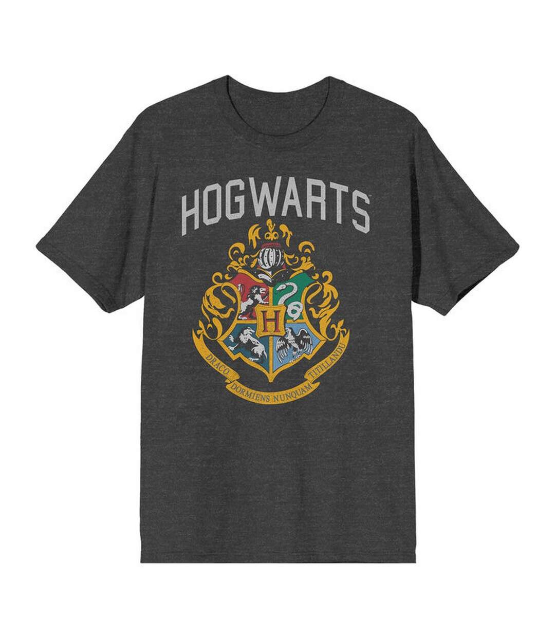 T-shirt Motif/style Emblèmes Des Maisons Hogwarts Homme Anthracite Harry Potter-1