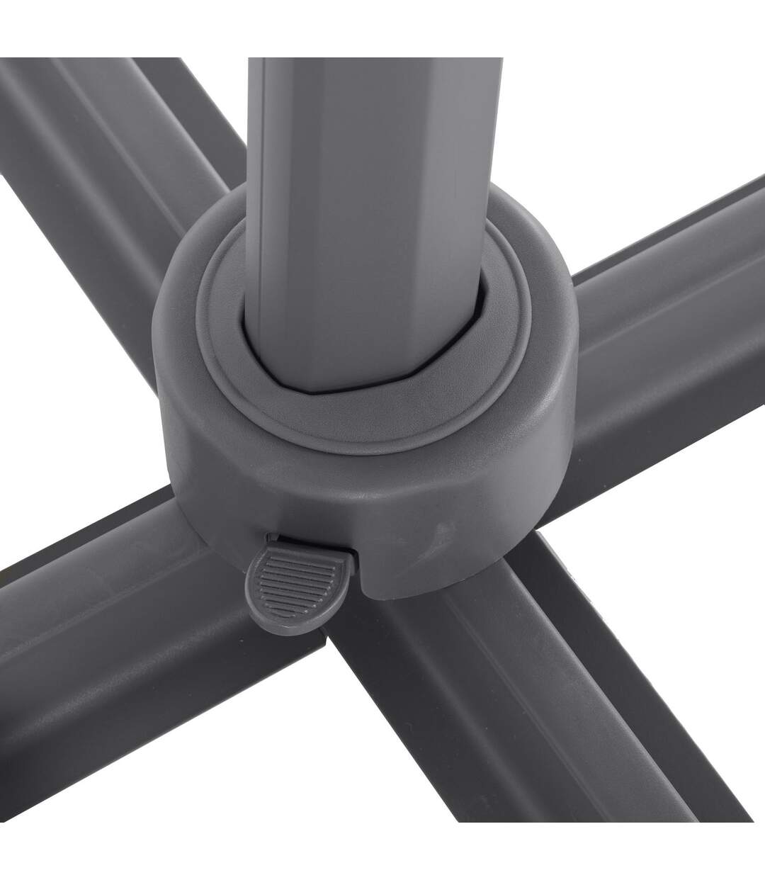 Parasol déporté Eléa - 3 x 3 mètres - Bleu canard et gris-5