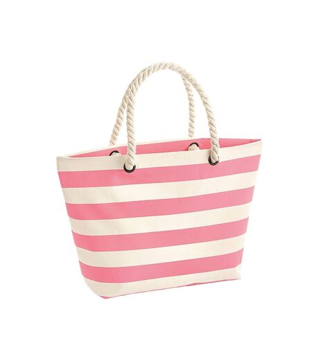 Boardwalk Striped Tote Bag One Size Natural Pink Westford Mill