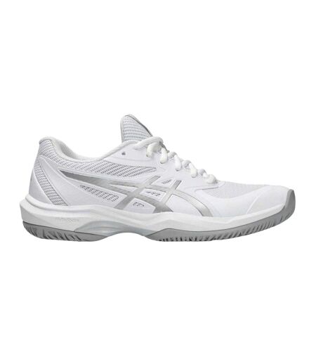 Womens/ladies Game Tennis Shoes White Silver Asics
