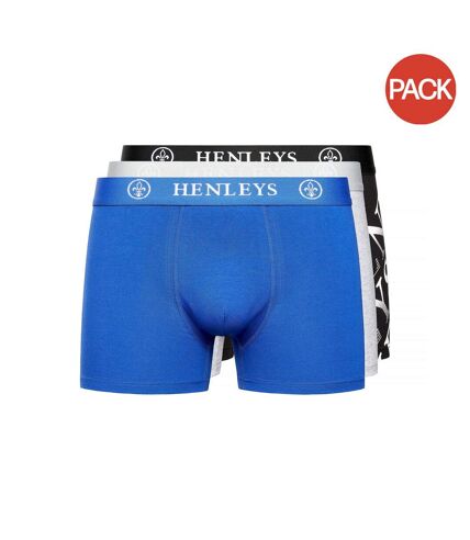 Pack of 3  Mens henline assorted designs boxer shorts  multicolored Henleys