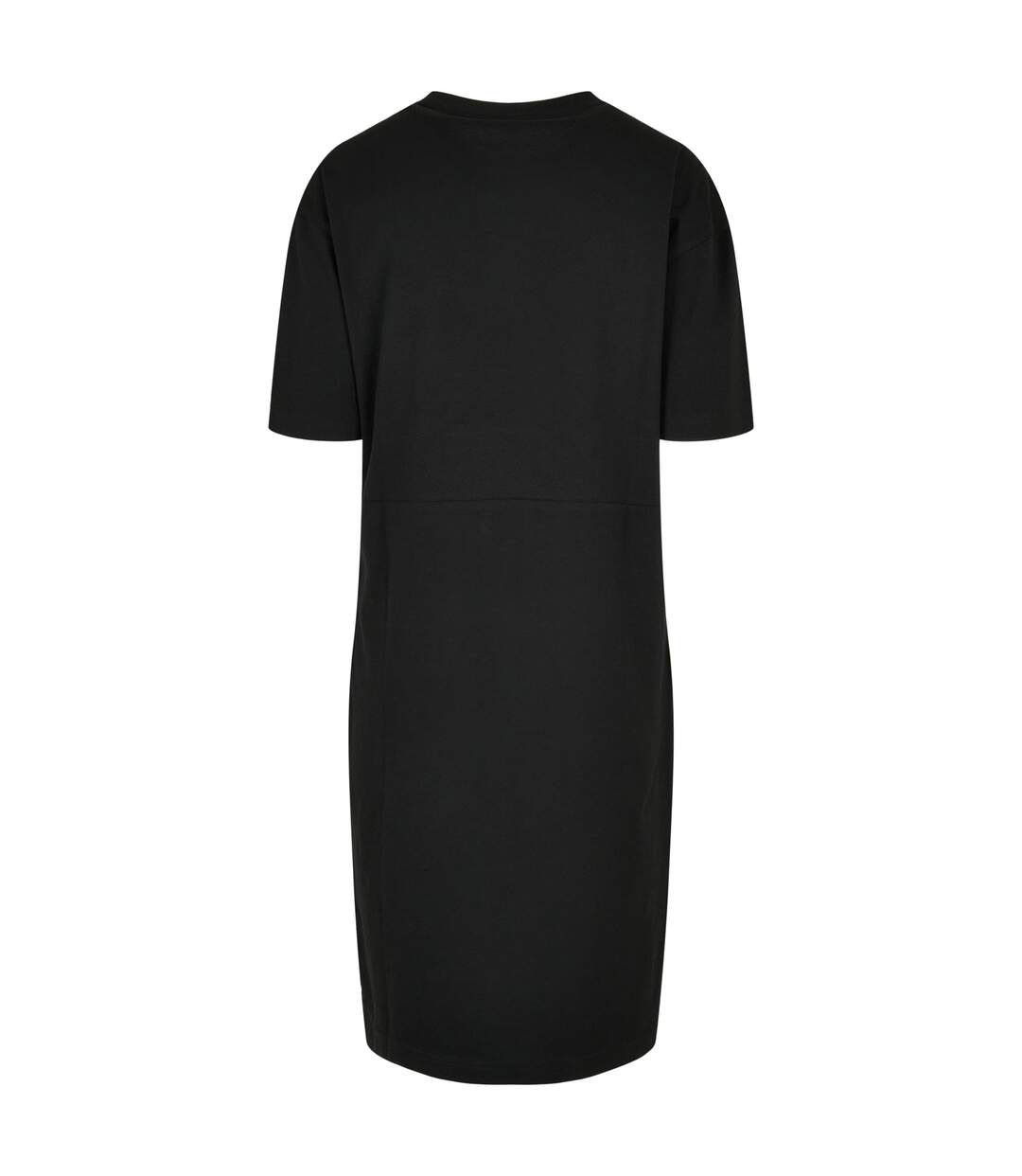 Womens/ladies Organic Robe T-shirt Surdimensionnée À Ourlet Fendu Noir Build Your Brand-3