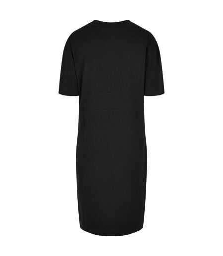Womens/ladies Organic Robe T-shirt Surdimensionnée À Ourlet Fendu Noir Build Your Brand
