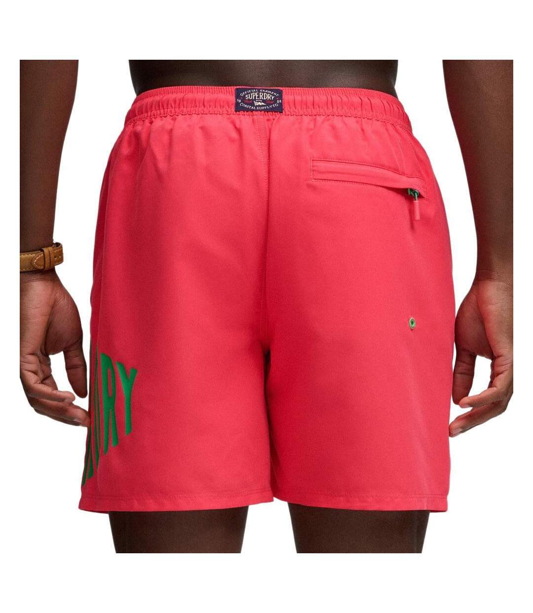 Maillot de bain rose/vert homme superdry swim-2